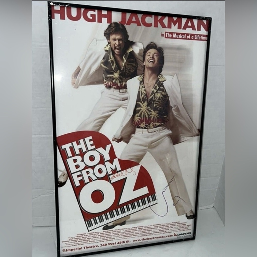 Hugh Jackman Signed Broadway Poster The Boy From Oz Framed Window Card Photo